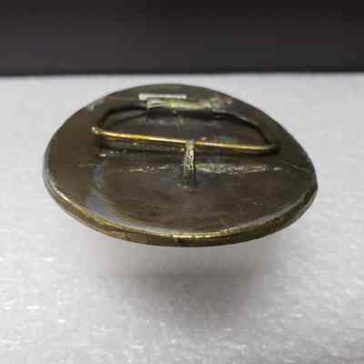 [Belt Buckle] CANMAR, Maple Leaf, Antique-Brass/Silver - Hook: View of the hook.
