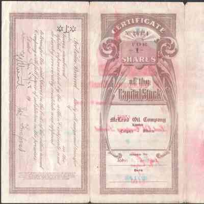 Scan of Share Certificate, Reverse