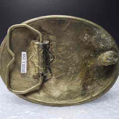 [Belt Buckle] Baker Oil Treating, Brass White - Back: View of back.