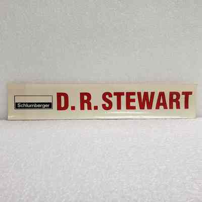 [Sticker] Schlumberger, D.R. STEWART, Rect. White Red Black