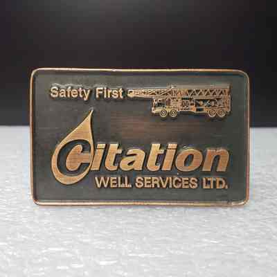 [Belt Buckle] Citation Well Services Ltd., Safety First, Antique-Copper