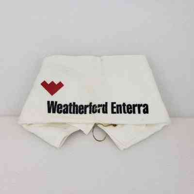 [Golf Towel] Weatherford Enterra, Terry Cloth White, Black Red Print