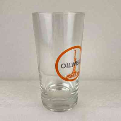 [Drinking Glass] Oilwell USS, Clear Glass, Orange Black