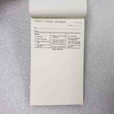 [Notepad] Document Communication NotePad, Texaco Canada Resources - Clean: View of a clean page of pad