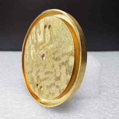 [Coaster] Alwinsal Potash of Canada Ltd, 1974 Safety Award, Gold Green Blue - Base Angled: Angled view of base