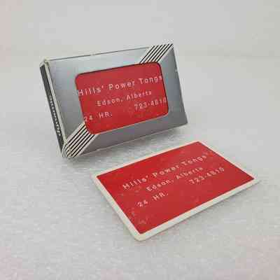 [Playing Cards] Hills' Power Tongs, Edson Alberta, Single-Deck, In Box Silver Black, Card Red White
