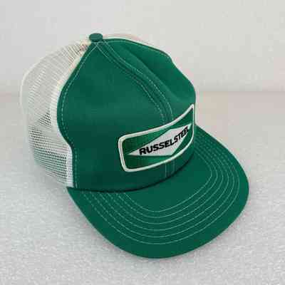 [Cap] Russelsteel, Embroidered Patch, Padded Crown Green, Mesh Body White [Light Devil's Dust]