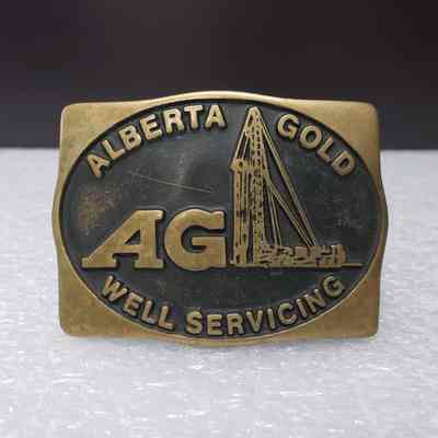 [Belt Buckle] Alberta Gold Well Services, 1981, Antique-Bronze