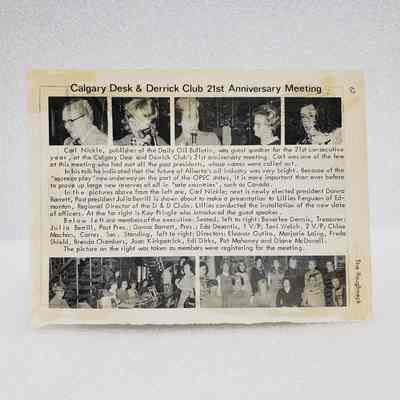 [Clipping] "Calgary Desk and Derrick Club 21st Anniversary Meeting", The Roughneck, Page 62, February, 1972