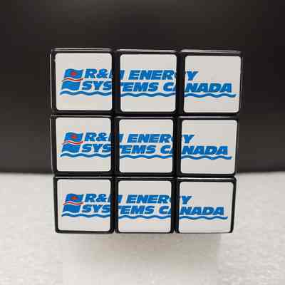 [Puzzle Cube] R&M Energy Systems Canada/T3 Energy Services, Plastic, Blue Red - Side A: View of Side A.
