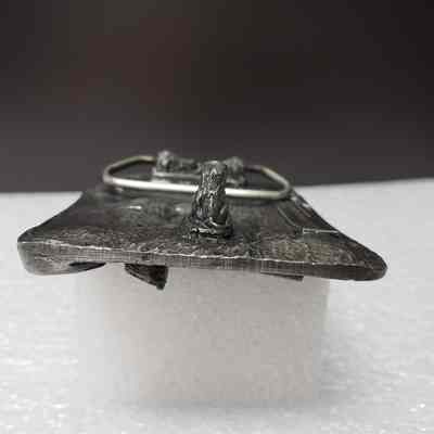 [Belt Buckle] Snap-On, Antique-Silver - Hook, Side: Side view, showing close-up of the hook