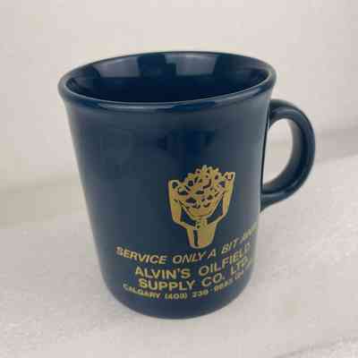 [Mug] Alvin's Oilfield Supply Co. Ltd., Service Only A Bit Award, Ceramic, Navy Gold