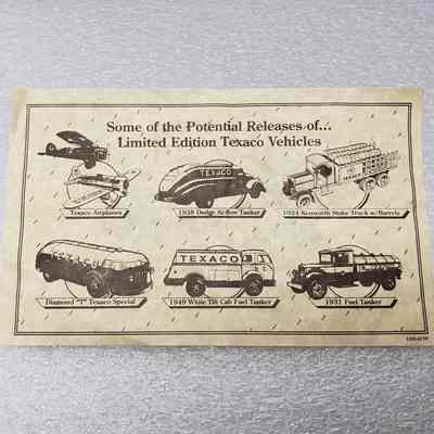 [Flyer] Texaco Advertisement, Texaco Vehicle Models