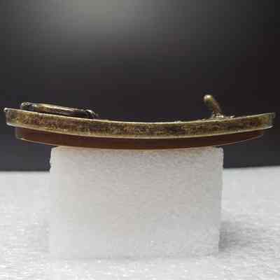 [Belt Buckle] Canadian Western Natural Gas, Wood Antique-Bronze - Side: View from the side.