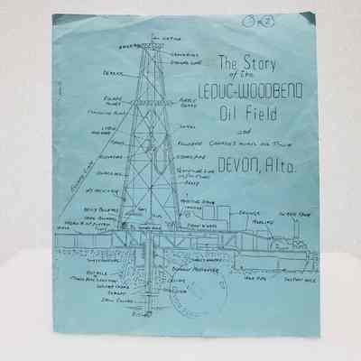 [Booklet] "The Story of the Leduc-Woodband Oil Field and Canada's Model Oil Town Devon Alta", Blue, c.1980s-1990s