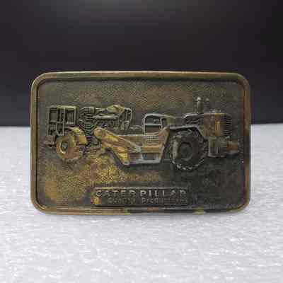 [Belt Buckle] Caterpillar Quality Products Reg'd, Bowl Scraper, Antique-Bronze