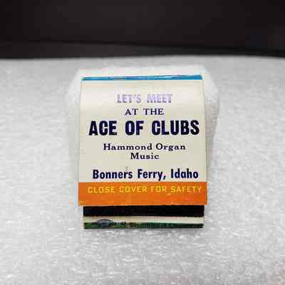 [Matchbook] Ace of Clubs, 20-strike, Green Yellow Blue - Front: View of front cover