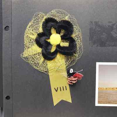 Ribbon on scrapbook page