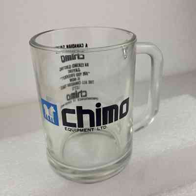 [Mug] Chimo Equipment Ltd., Clear glass, Black Blue