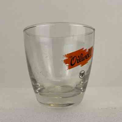 [Whisky Glass] Oilwell USS, Clear Glass, Orange Black
