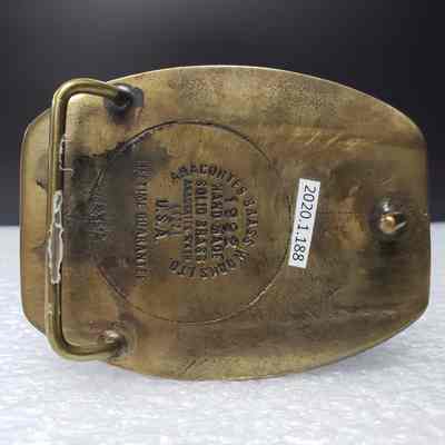 [Belt Buckle] Bechtel, Al-Tameer Project, 1992-1993 Free Kuwait, Antique-Bronze - Back: View of the back.