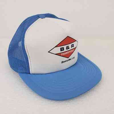 [Cap] B&R Transport (Bonnyville) Ltd., Printed, Padded Crown White, Mesh Body Blue, Print Red Black