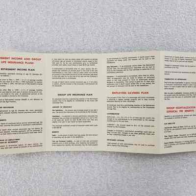 [Booklet] "Employee Benefit Plans", Texaco, 1954 - Side A: View of Side A when unfolded