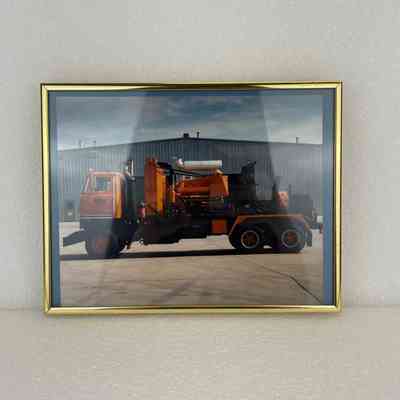 [Photo] Orange Truck, Coloured, Landscape, Framed, Gold