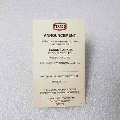[Flyer] Texaco Moving Announcement, 1980