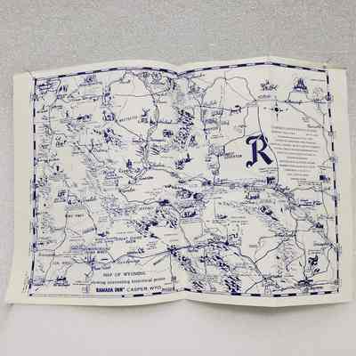 [Map] Map of Wyoming, Interesting Historical Points, Ramada Inn, Set of 2, c.1972