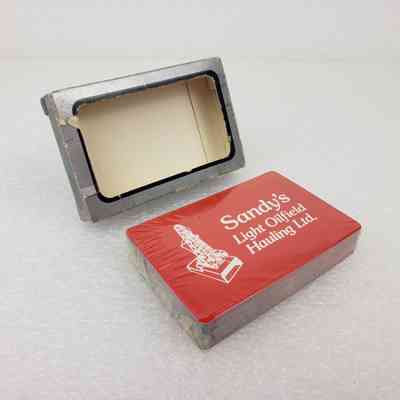 [Playing Cards] Sandy's Light Oilfield Hauling Ltd., Nisku Alberta, Single-Deck, In Box Silver Black, Card Red White