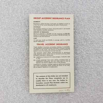 [Booklet] "Employee Benefit Plans", Texaco, 1967 - Back Cover: View of back cover