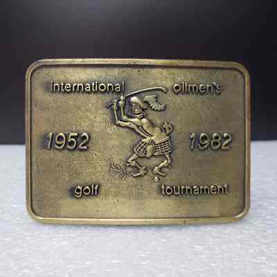 [Belt Buckle] International Oilmen's Golf Tournament, 1982, Antique Bronze