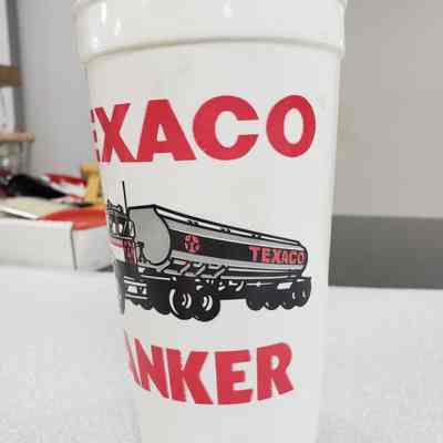 [Cup] Texaco Tanker Plastic, White Red Black - Side B, View 2: Side B, View 2