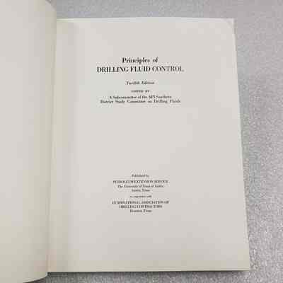 [Book] Principles of Drilling Fluid Control, 12th Ed. 1969 - Title Page: View of thr title page