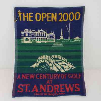 [Golf Towel] St. Andrews, The Open 2000: A New Century of Golf at, Terry Cloth Full Design Blue Green Yellow Red Cream