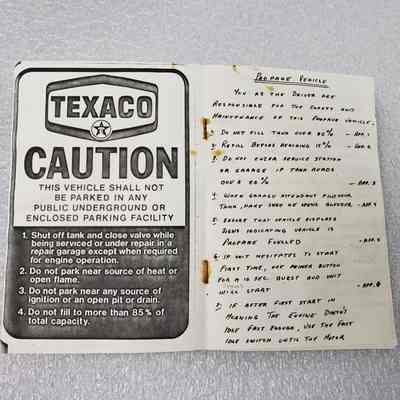 [Booklet] Handwritten Instructional for Propane Vehicles - Pages 1-2: View of pages 1-2