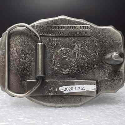 [Belt Buckle] CANTEX Drilling Rig 10, Blowout '81, Antique-Silver - Back: View of the back.