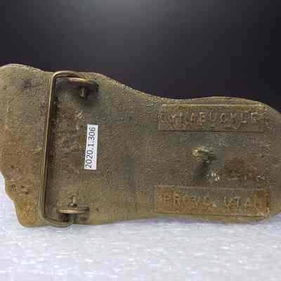[Belt Buckle] Christensen, Foot, Antique-Bronze - Back: View of the back.