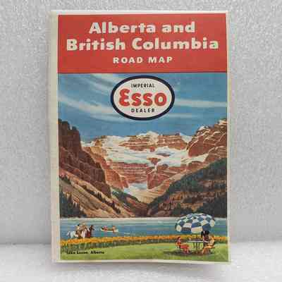 [Map] Alberta and British Columbia Road Map, Esso, c.1950-1970s
