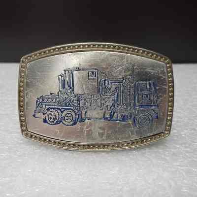 [Belt Buckle] Blue Truck, Antique-Silver Blue
