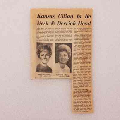 [Clipping] "Kansas Citian to Be Desk & Derrick Head", The Tulsa Tribune, p.16B, 9 September, 1972