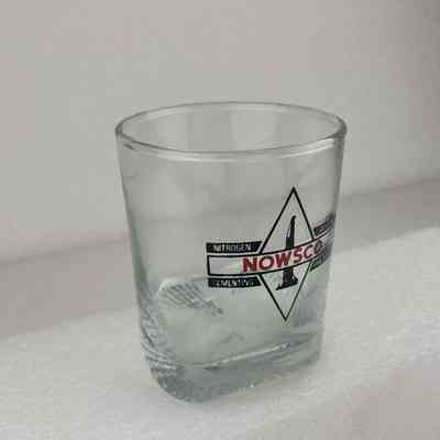 [Whisky Glass] NOWSCO, Clear Glass, Black Red