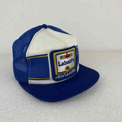 [Cap] Labatt's, Call For Labatt's Blue, Embroidered Patch, Padded Crown White Blue Yellow, Mesh Body Blue