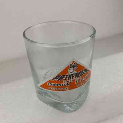 [Whisky Glass] Pathfinder Lines Inc., Edmonton, Fort St. John, Clear Glass, Orange