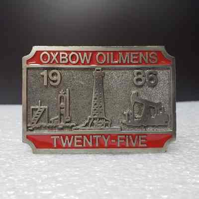 [Belt Buckle] Oxbow Oilmens Twenty-Five, 1986, Antique-Silver Red