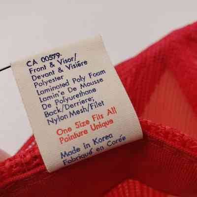 Close-Up of Product Tag, Underside