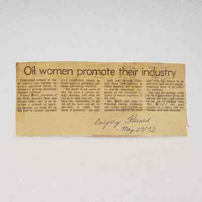 [Clipping] "Oil Women Promote Their Industry", The Calgary Herald, 29 May, 1972