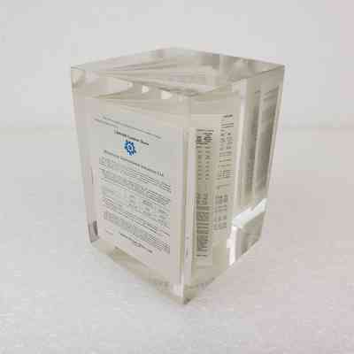 [Desk Ornament] Westburne International Industries Ltd., Acrylic Block w/ Mini Prospectus, 1980