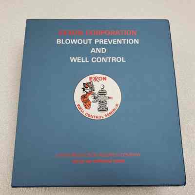 [Manual] Blowout Prevention and Well Control, Exxon, White Binder w/ Tiger and Valve, 1984
